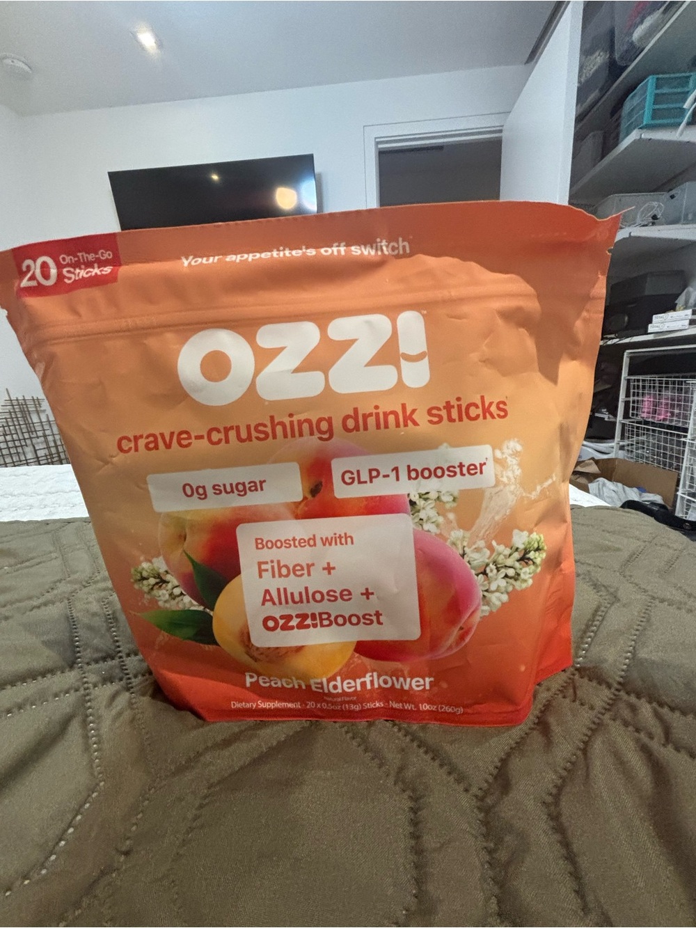 Ozzi crave-crushing drink sticks 20 sticks Peach Elderflower 20 sticks